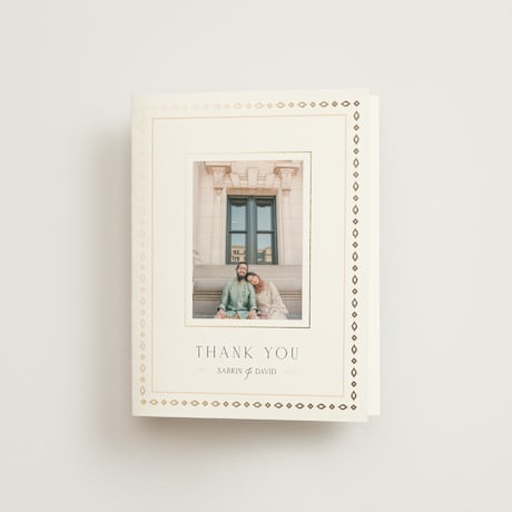 Foil-Pressed Folded Wedding Thank You Cards