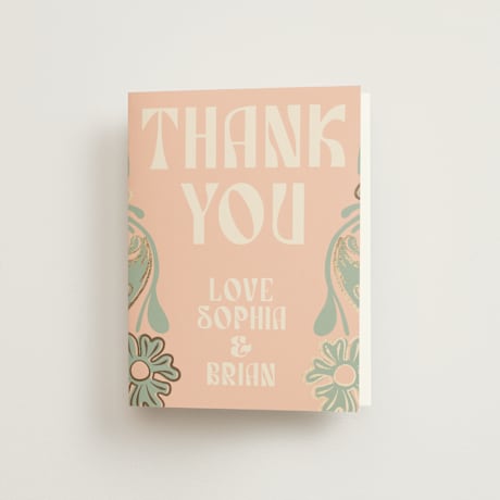 Foil-Pressed Folded Wedding Thank You Cards