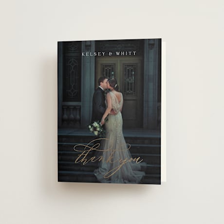 Foil-Pressed Folded Wedding Thank You Cards