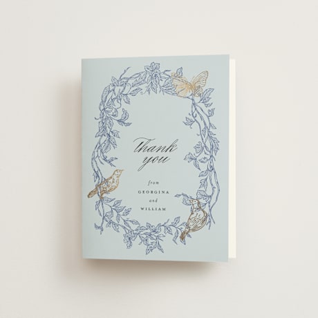 Foil-Pressed Folded Wedding Thank You Cards