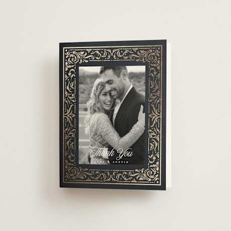Foil-Pressed Folded Wedding Thank You Cards