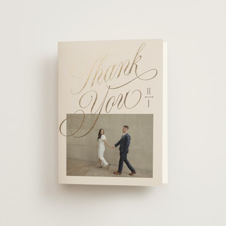 Foil-Pressed Folded Wedding Thank You Cards