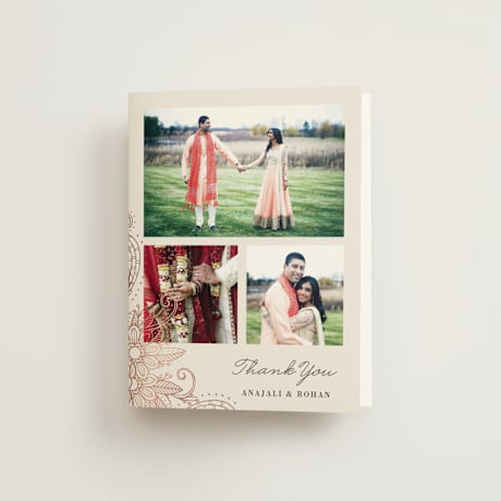 Foil-Pressed Folded Wedding Thank You Cards