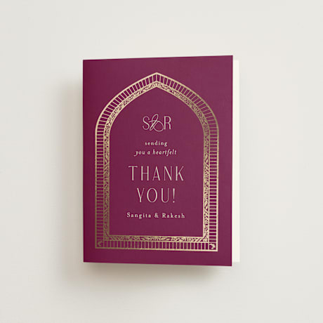 Foil-Pressed Folded Wedding Thank You Cards