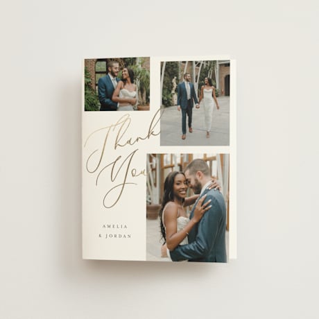 Foil-Pressed Folded Wedding Thank You Cards