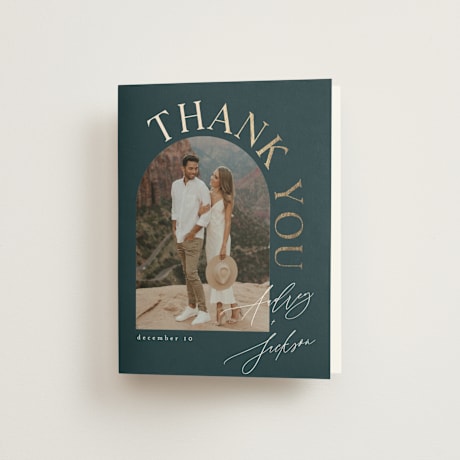 Foil-Pressed Folded Wedding Thank You Cards