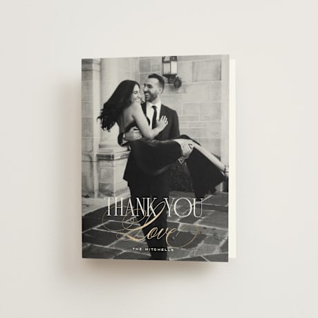 Foil-Pressed Folded Wedding Thank You Cards
