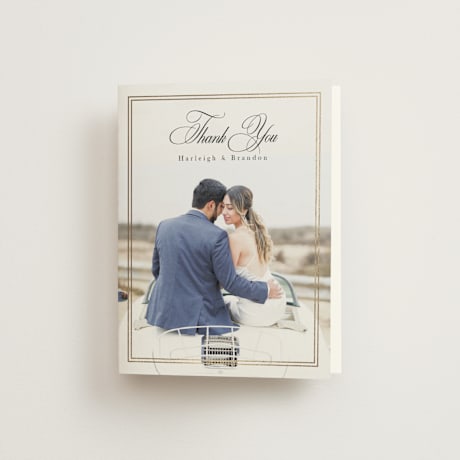 Foil-Pressed Folded Wedding Thank You Cards