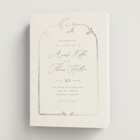 Foil-Pressed Religious and Cultural Folded Wedding Programs