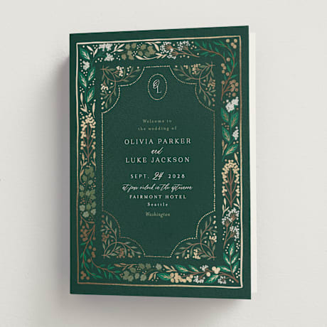 Foil-Pressed Religious and Cultural Folded Wedding Programs