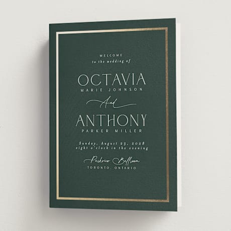 Foil-Pressed Religious and Cultural Folded Wedding Programs