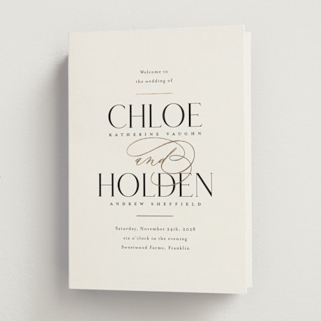 Foil-Pressed Religious and Cultural Folded Wedding Programs