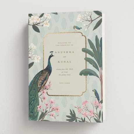 Foil-Pressed Religious and Cultural Folded Wedding Programs