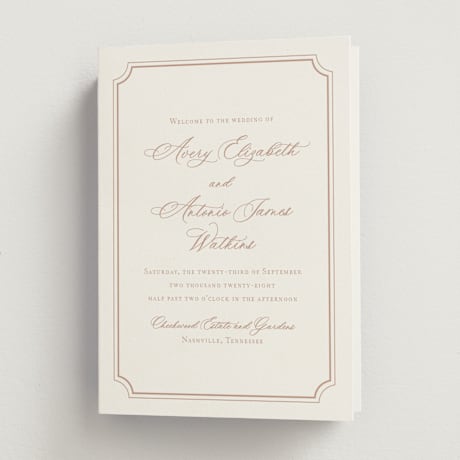 Religious and Cultural Folded Wedding Programs
