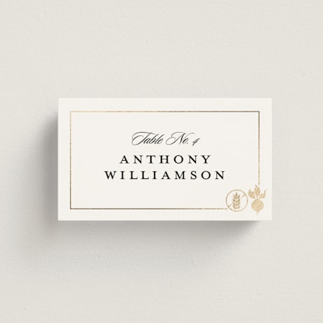 Foil-Pressed Place Cards - Vegetarian