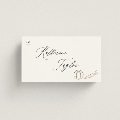 Foil-Pressed Place Cards - Vegetarian