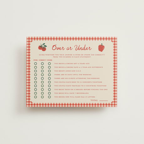 Bridal Shower Insert Cards