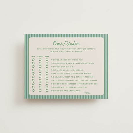 Bridal Shower Insert Cards