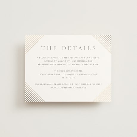 Foil-Pressed Direction Cards