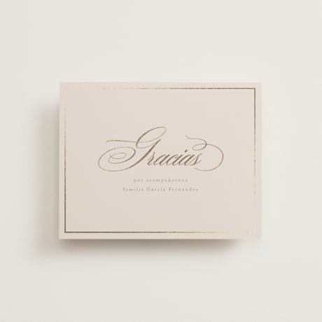 Flat Foil-Pressed Quinceanera Thank You Cards