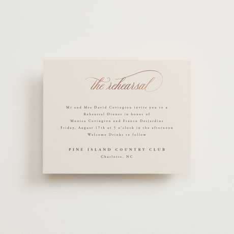 Foil-Pressed Rehearsal Dinner Cards