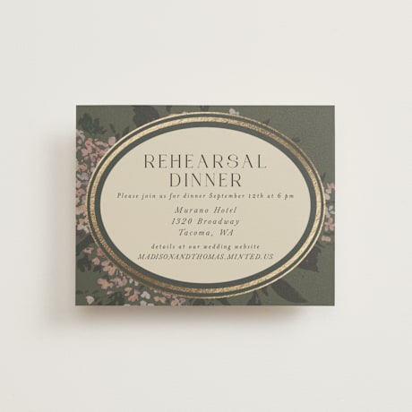 Foil-Pressed Rehearsal Dinner Cards