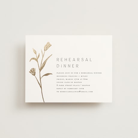 Foil-Pressed Rehearsal Dinner Cards