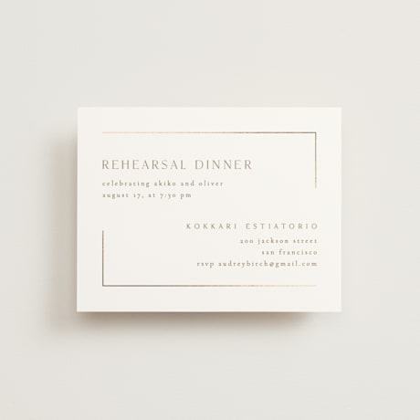 Foil-Pressed Rehearsal Dinner Cards