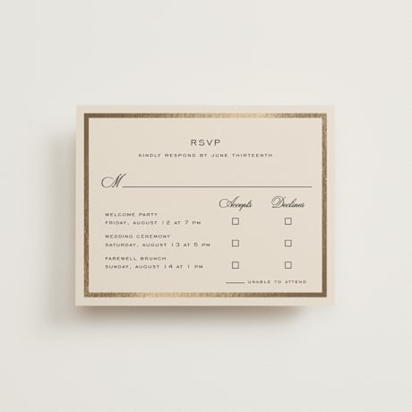 Foil-Pressed Multi-Event RSVP Cards