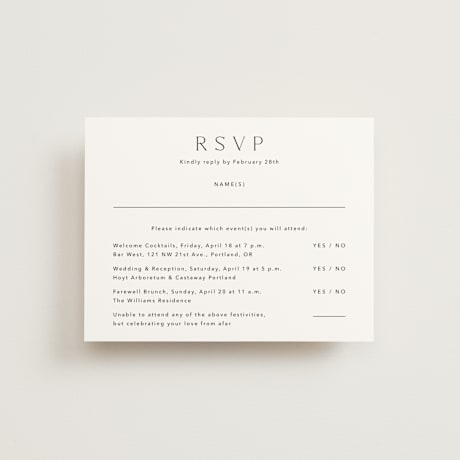 Multi-Event RSVP Cards