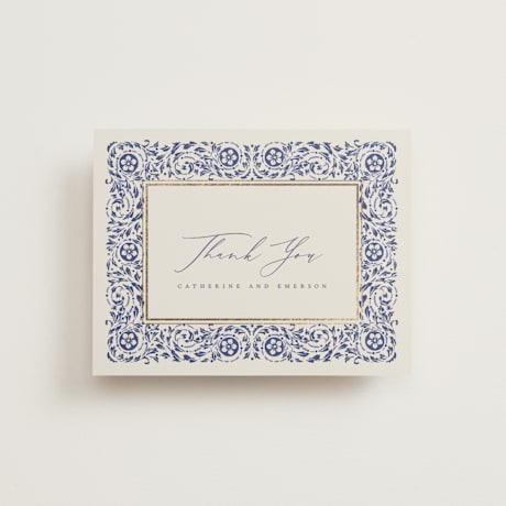 Foil-Pressed Folded Wedding Thank You Cards