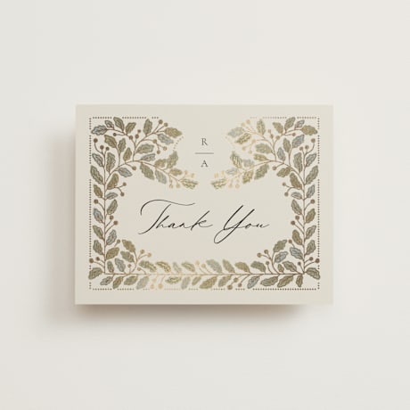 Foil-Pressed Folded Wedding Thank You Cards