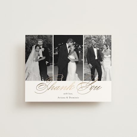 Foil-Pressed Folded Wedding Thank You Cards