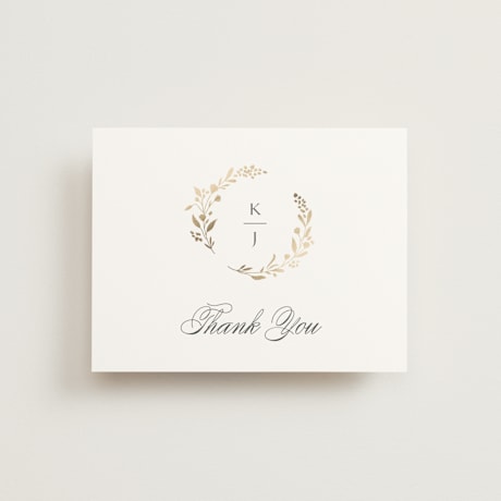 Foil-Pressed Folded Wedding Thank You Cards