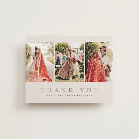 Foil-Pressed Folded Wedding Thank You Cards
