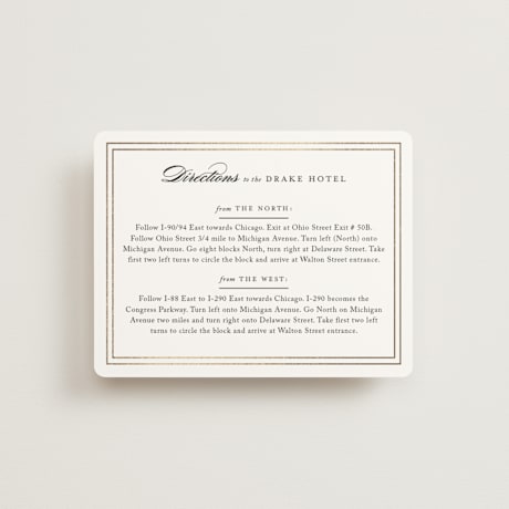 Foil-Pressed Direction Cards