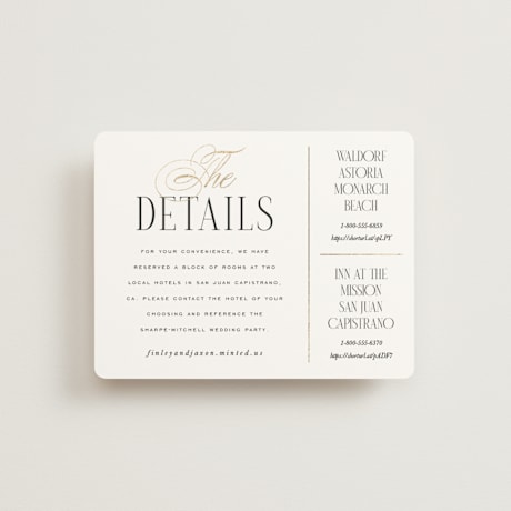 Foil-Pressed Direction Cards