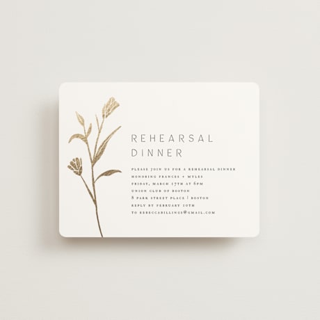 Foil-Pressed Rehearsal Dinner Cards