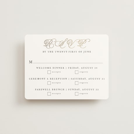 Foil-Pressed Multi-Event RSVP Cards