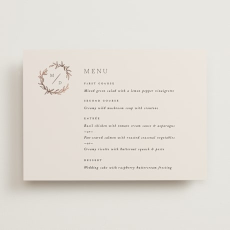 Foil-Pressed Menus