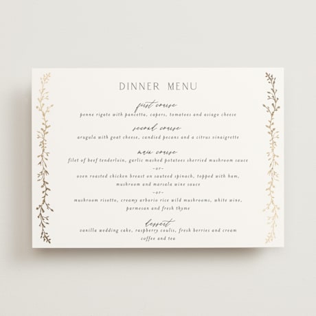 Foil-Pressed Menus