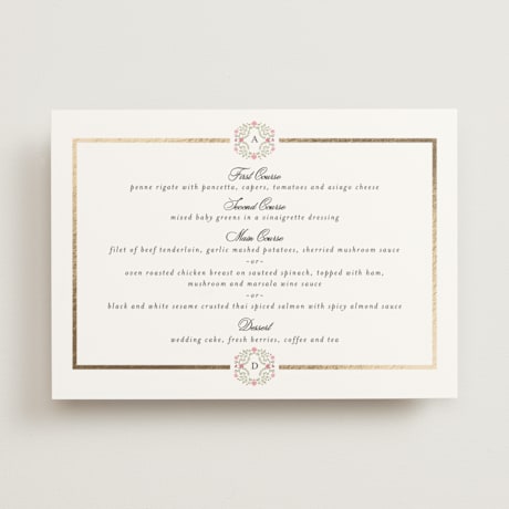 Foil-Pressed Menus