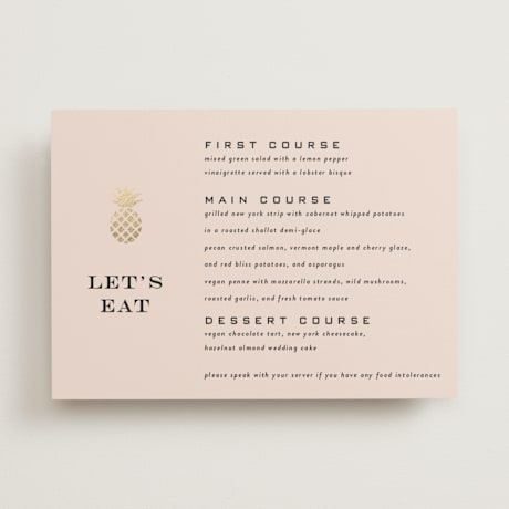 Foil-Pressed Menus