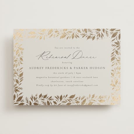 Foil-Pressed Rehearsal Dinner Invitations