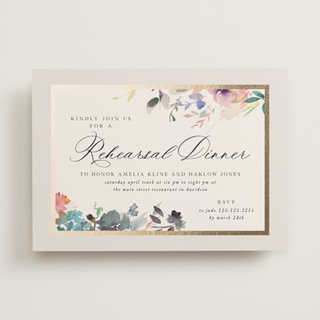 Foil-Pressed Rehearsal Dinner Invitations
