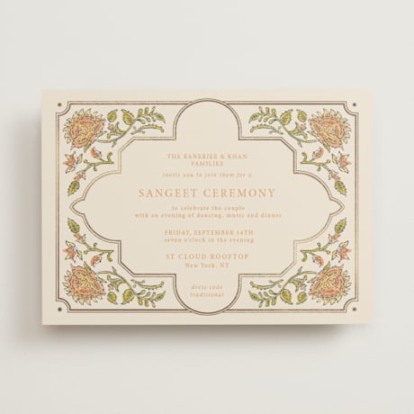 Foil-Pressed Sangeet Invitations