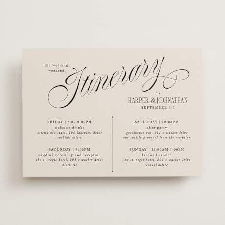 Wedding Weekend Itinerary Cards