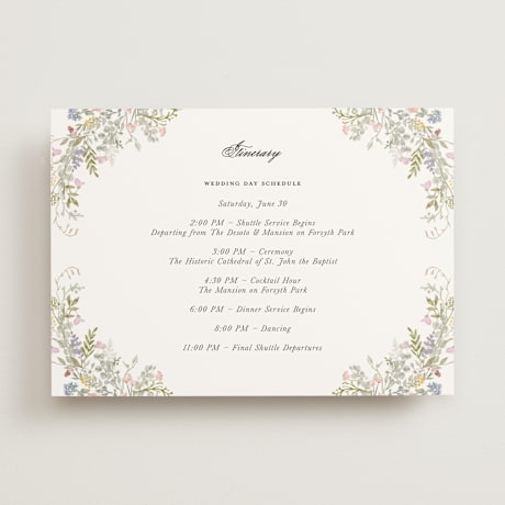 Wedding Weekend Itinerary Cards
