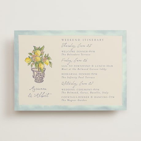 Wedding Weekend Itinerary Cards