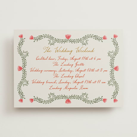 Wedding Weekend Itinerary Cards